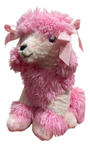 Peluche Perro Poodle Rosado Kawaii Grande 40 Cm - Spacemarket