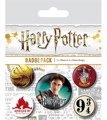 Set 5 Chapitas Harry Potter Originales Licenciadas