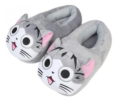 Pantuflas Gato Chi Gris Cerradas Kawaii - Spacemarket