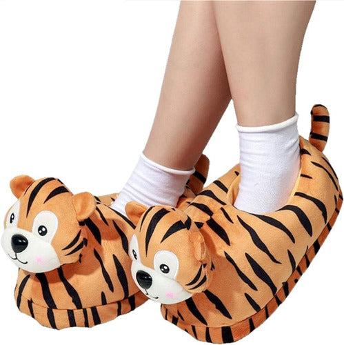 Pantuflas Tigre Kawaii Talla Adulto