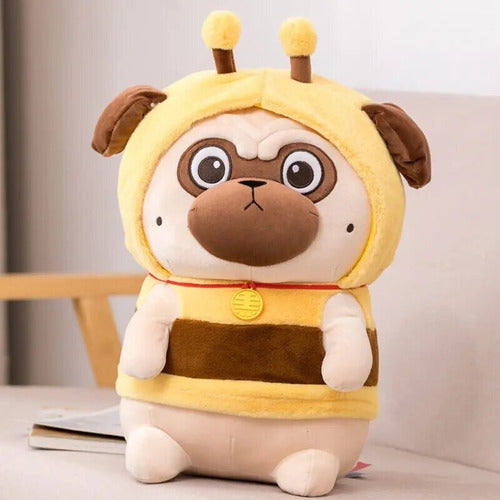 Peluche Perro Pug Kawaii Con Disfraz 35 Cm