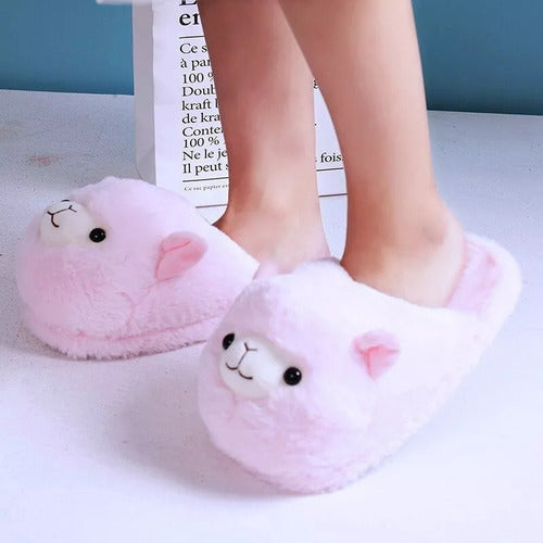 Pantuflas Alpaca Llama Kawaii Adulto 26 Cm - Spacemarket