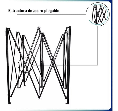 Toldo 2x2 Plegable Metálico Antioxidable Con Lona