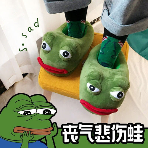 Pantuflas Rana Frog Pepe Meme Talla Adulto 29 Cm - Spacemarket